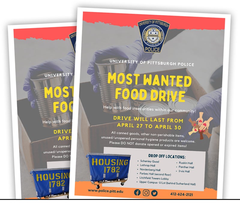 most wanted food drive poster