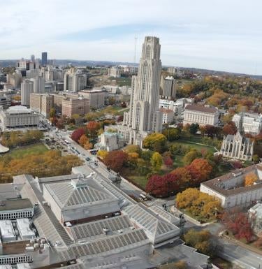 Wideshot of Oakland neighborhood in fall